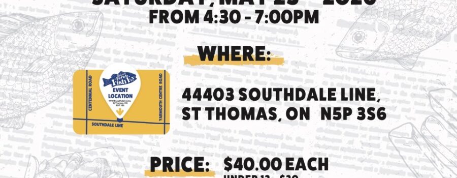 Join us May 23rd for our Fish Fry!